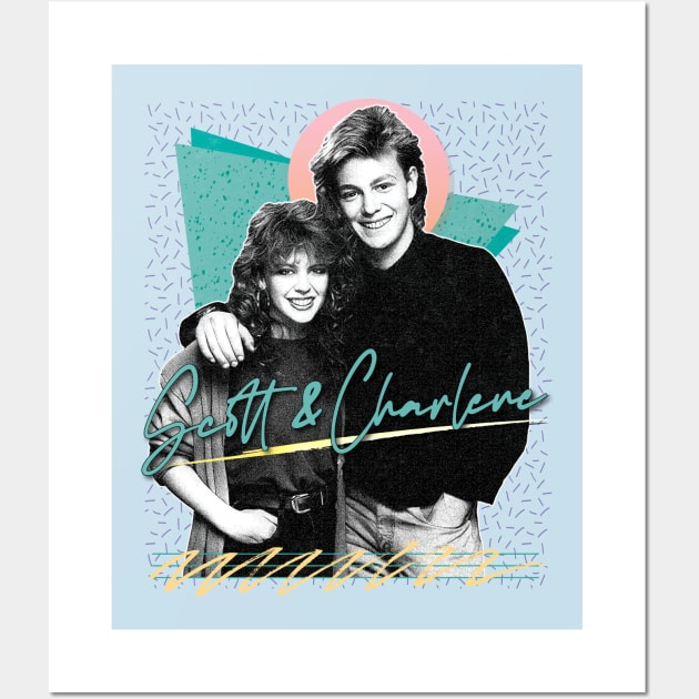 Scott & Charlene  // 80s Retro Fan Artwork Wall Art by DankFutura